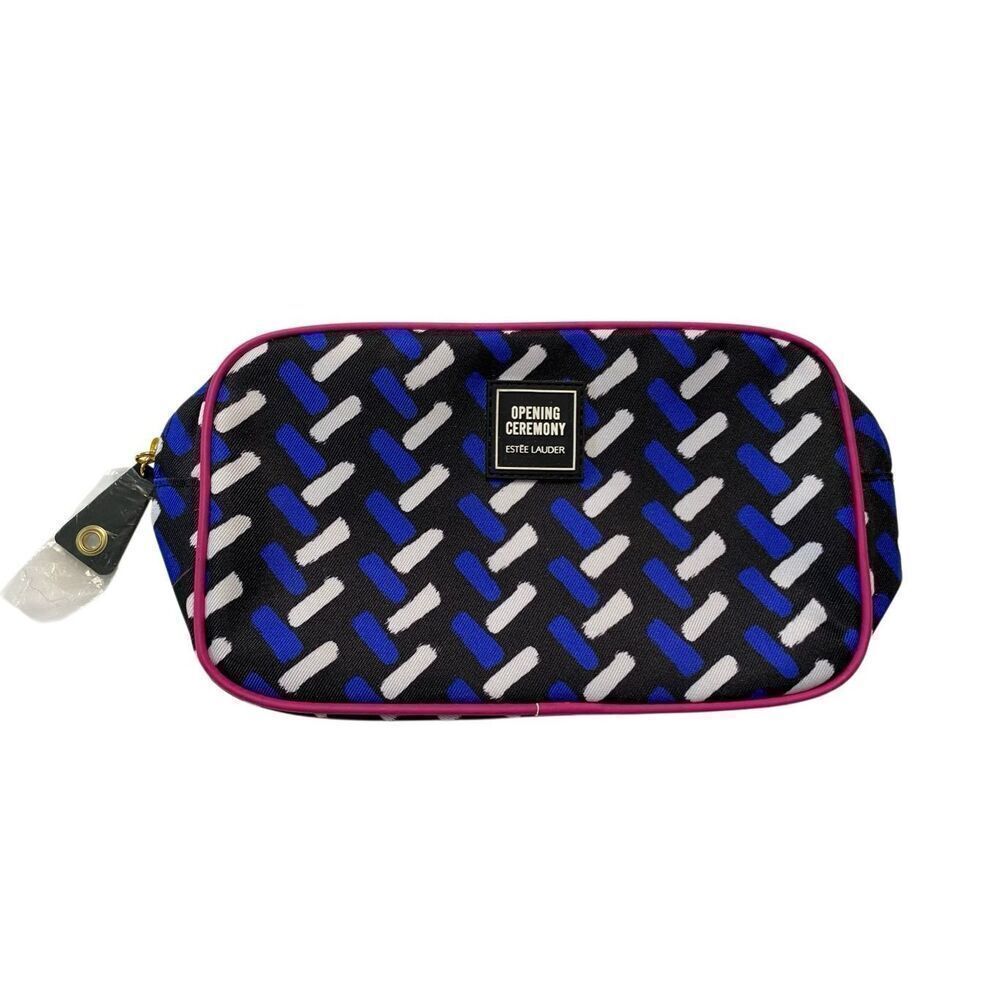 Opening Ceremony x Estee Lauder Geometric Print Pink Trim Makeup Cosmetic Bag